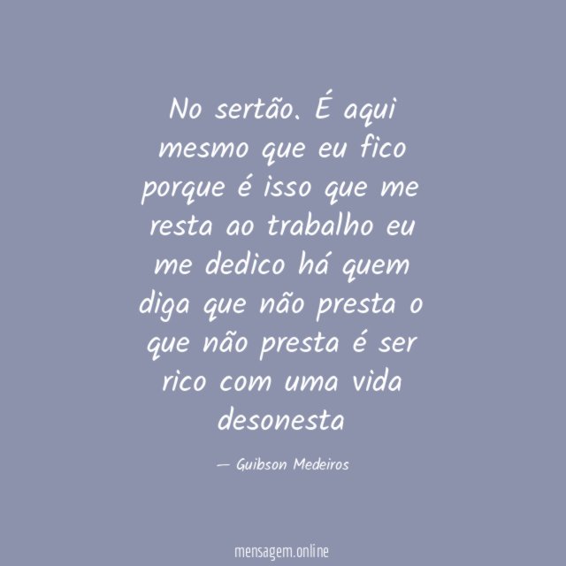 No sertão.