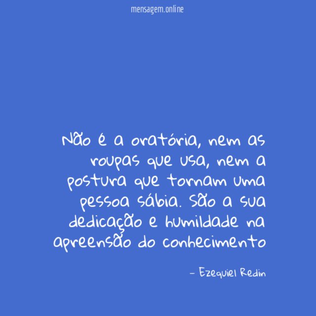 Não é a oratória