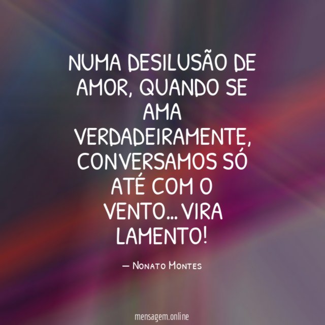NUMA DESILUSÃO DE AMOR