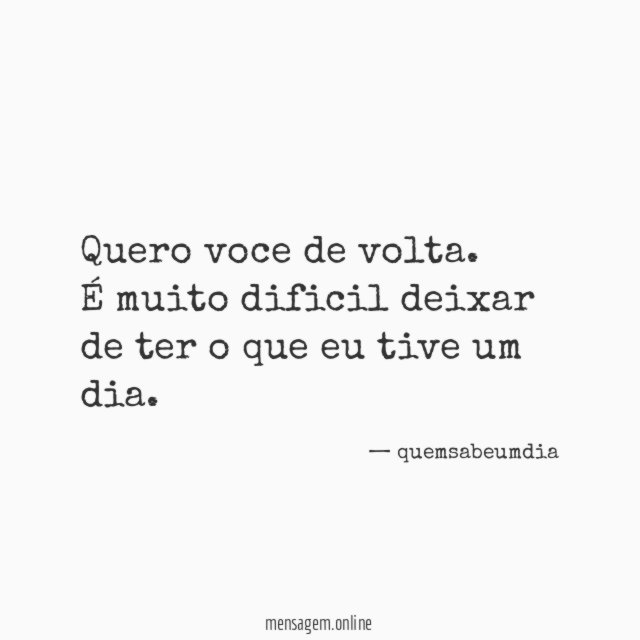 Quero voce de volta