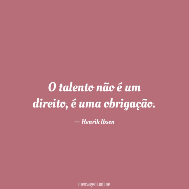 O talento não é um direito
