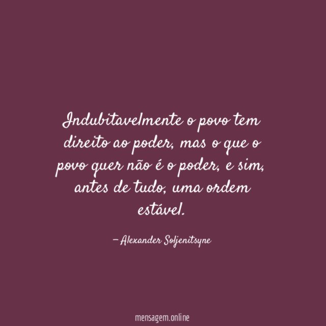 Indubitavelmente o povo tem direito ao poder