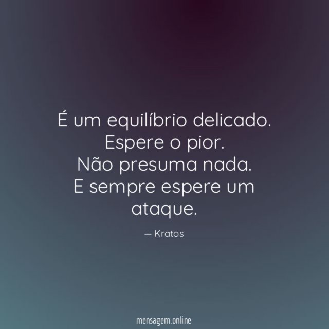 É um equilíbrio delicado