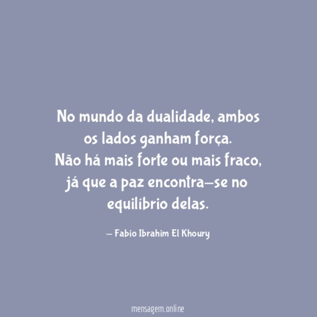 No mundo da dualidade