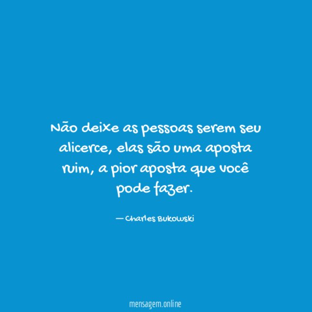 Não deixe as pessoas serem seu alicerce