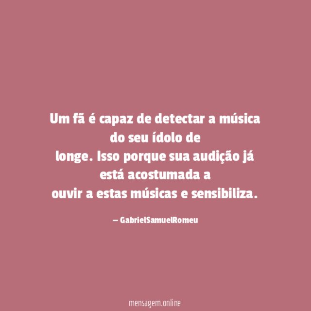 Um fã é capaz de detectar a música
