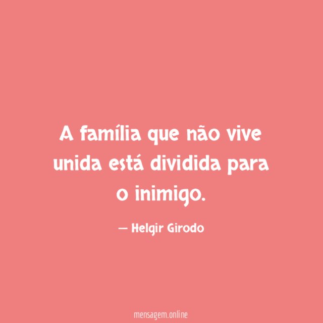 A família que não vive unida está dividida