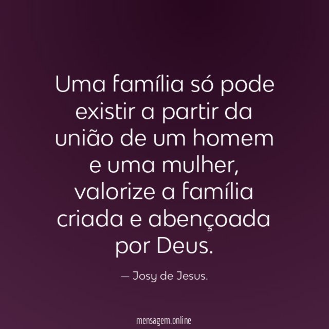 Uma família só pode existir a partir da