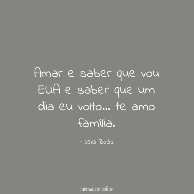 Amar e saber que vou EUA e saber