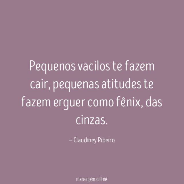 Pequenos vacilos te fazem cair