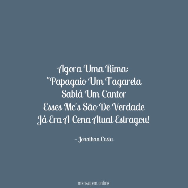 Agora Uma Rima: