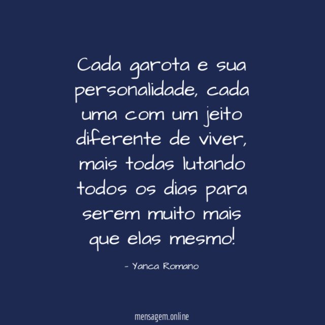 Cada garota e sua personalidade