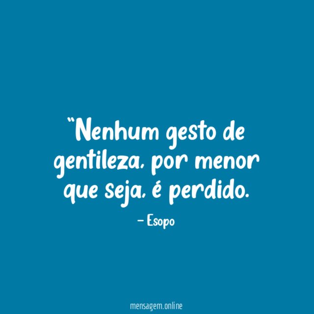 Nenhum gesto de gentileza