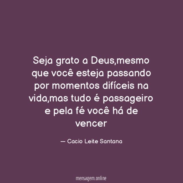 Seja grato a Deus