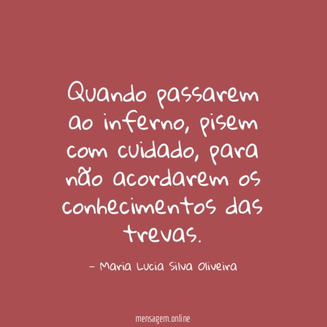Quando passarem ao inferno
