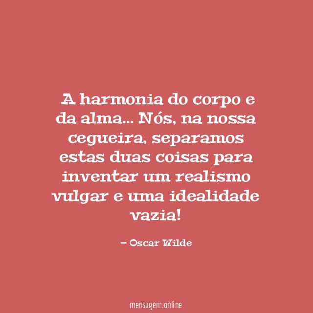 A harmonia do corpo e da alma