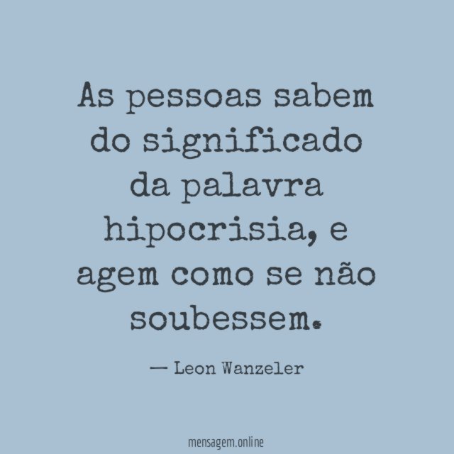 As pessoas sabem do significado da palavra hipocrisia