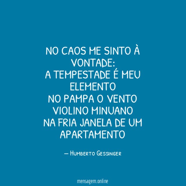 No caos me sinto à vontade