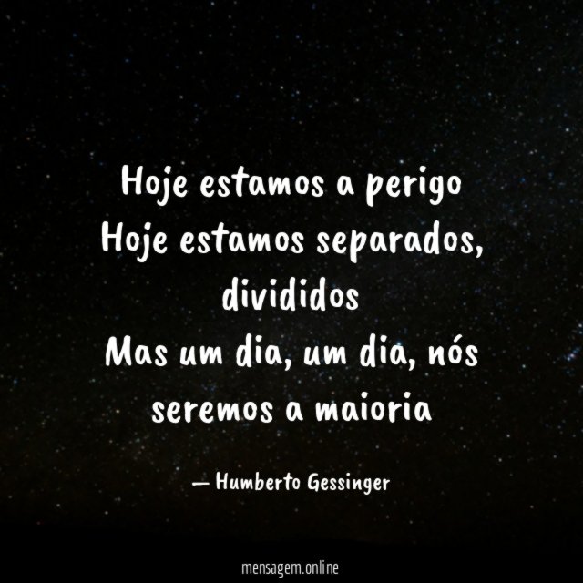Hoje estamos a perigo Hoje estamos separados