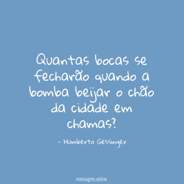 Quantas bocas se fecharão quando a bomba beijar