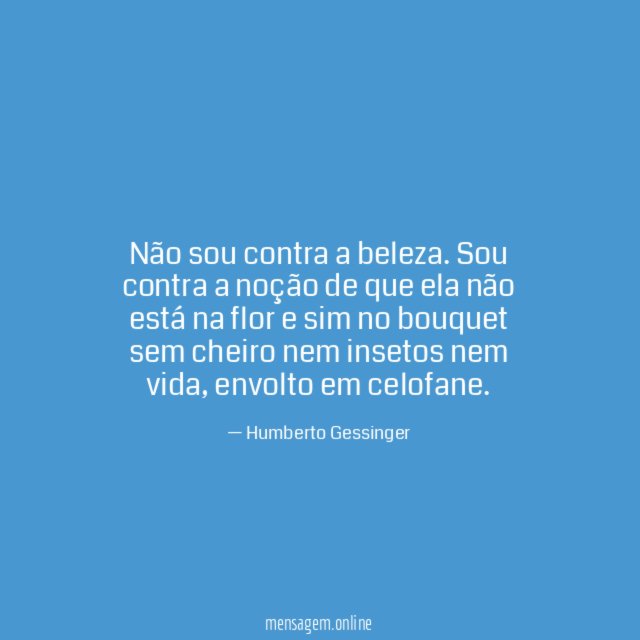 Não sou contra a beleza