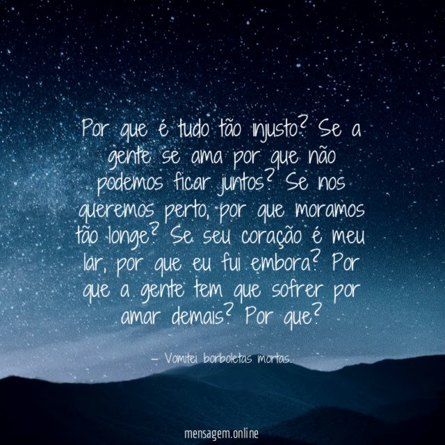 Por que é tudo tão injusto