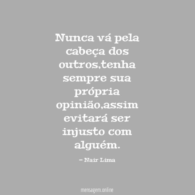 Nunca vá pela cabeça dos outros