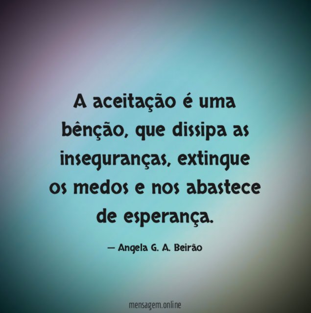 A aceitação é uma bênção