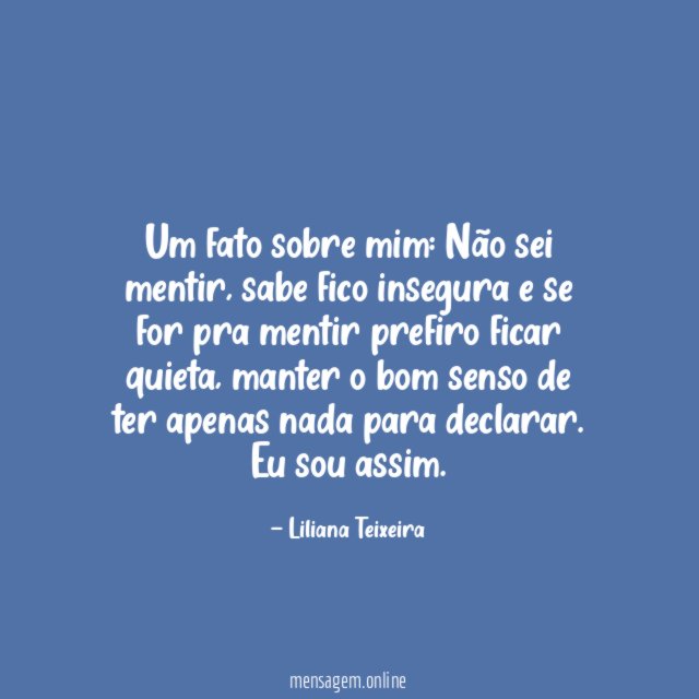 Um fato sobre mim