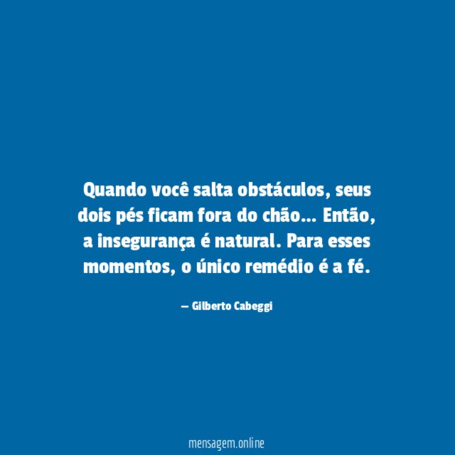Quando você salta obstáculos