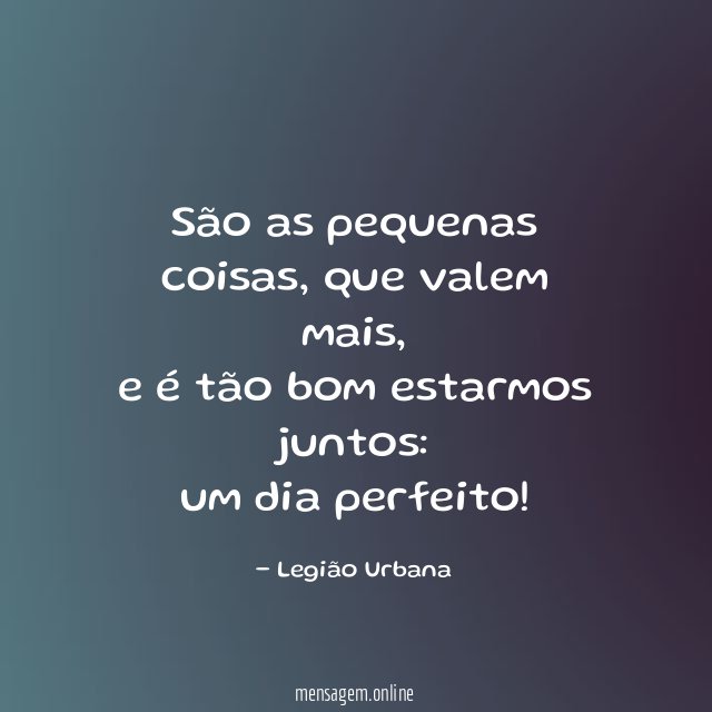São as pequenas coisas