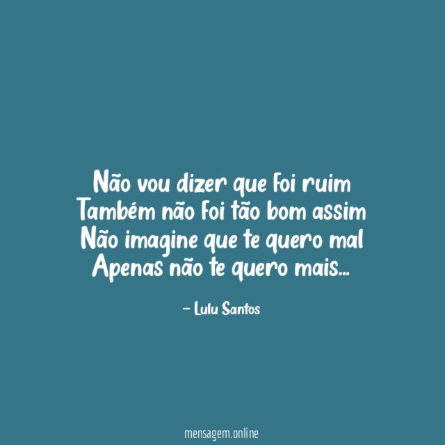 Não vou dizer que foi ruim Também não foi