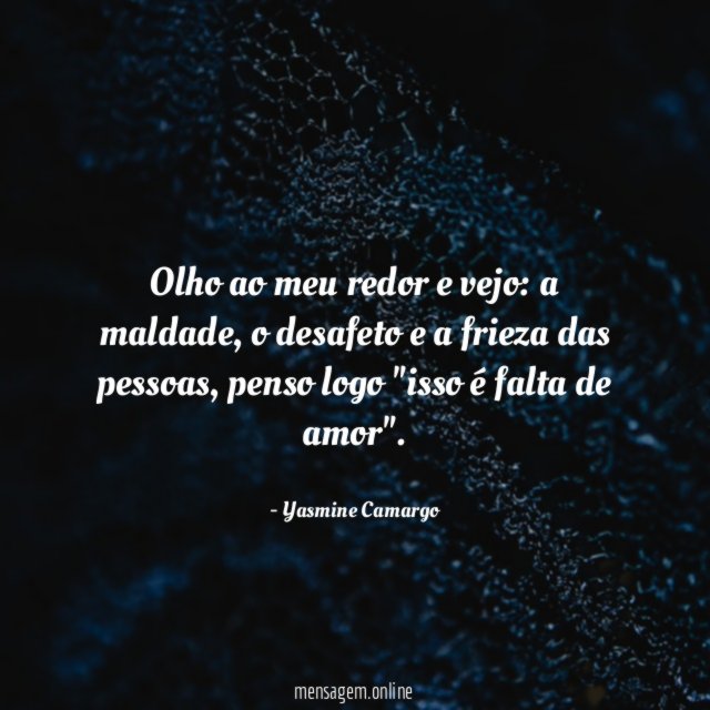 Olho ao meu redor e vejo