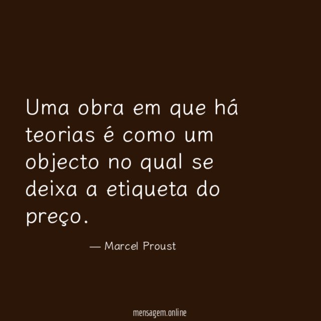 Uma obra em que há teorias é como