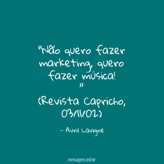 Não quero fazer marketing