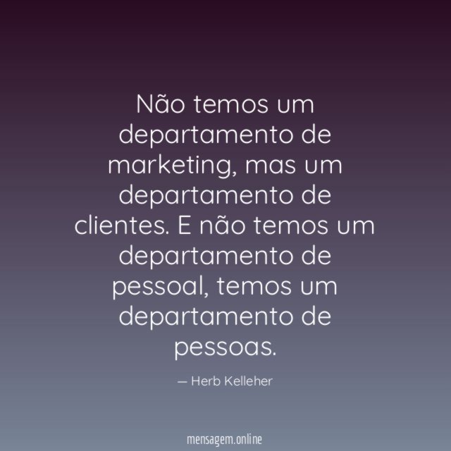 Não temos um departamento de marketing