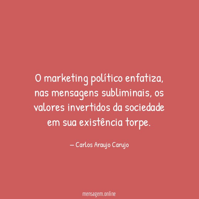 O marketing político enfatiza