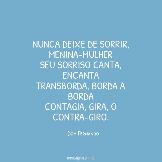 Nunca deixe de sorrir