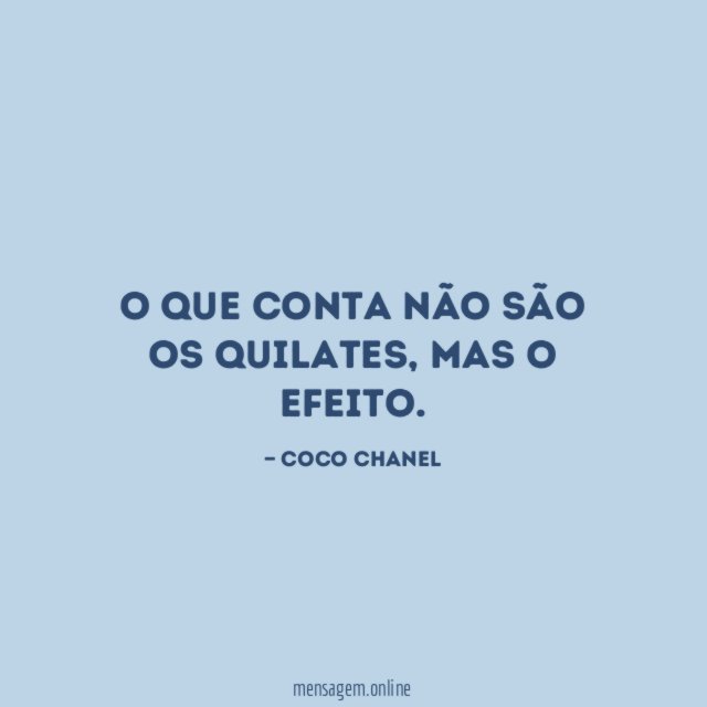 O que conta não são os quilates