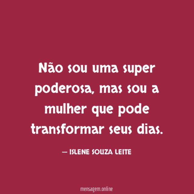 Não sou uma super poderosa