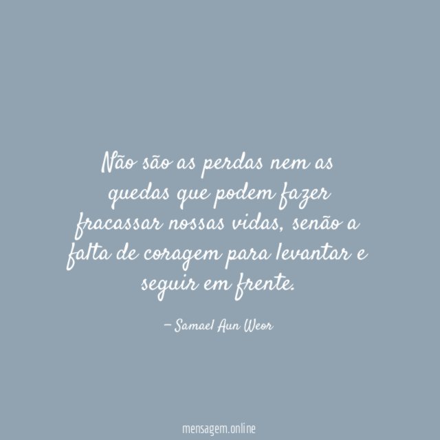 Não são as perdas nem as quedas que