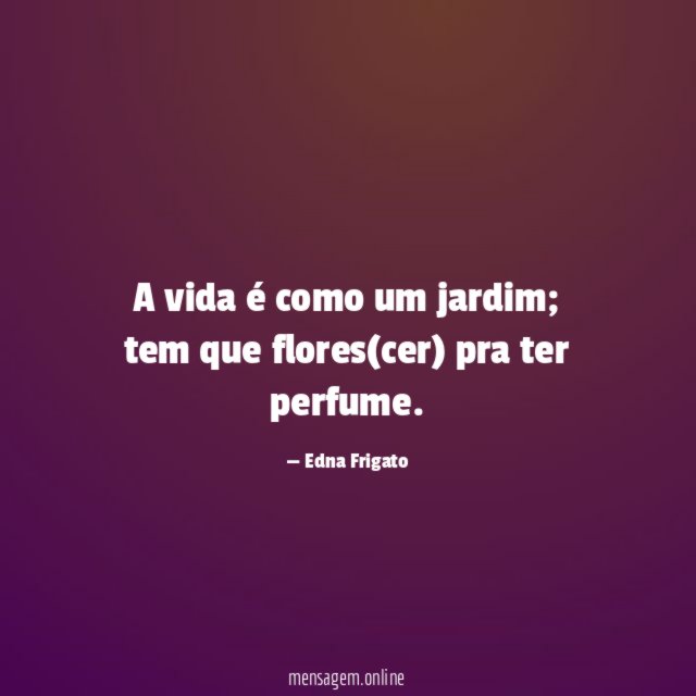 A vida é como um jardim