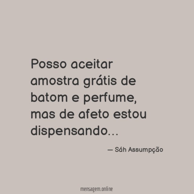 Posso aceitar amostra grátis de batom e perfume