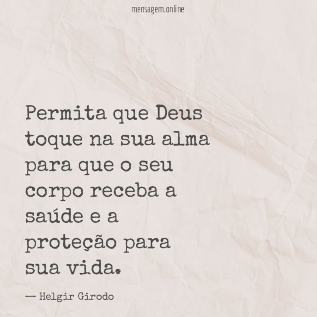 Permita que Deus toque na sua alma para