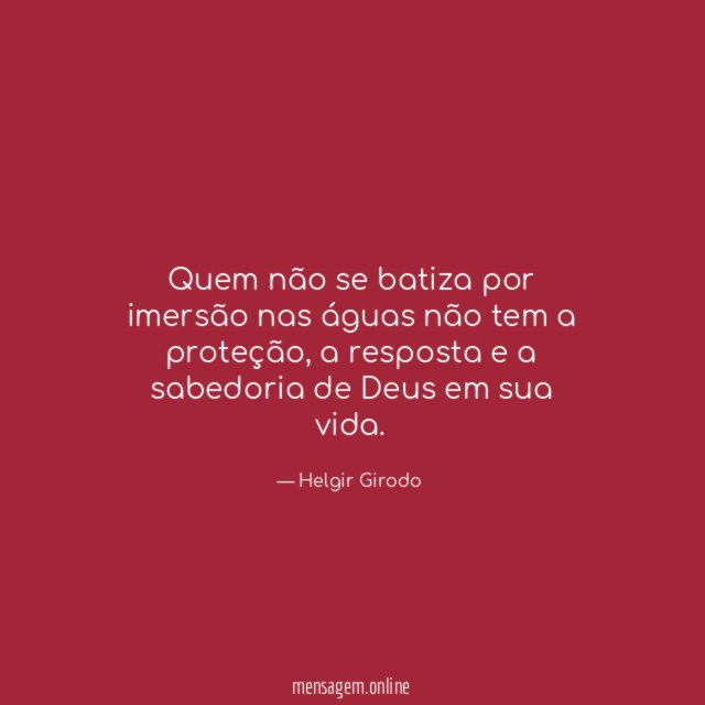 Quem não se batiza por imersão nas águas