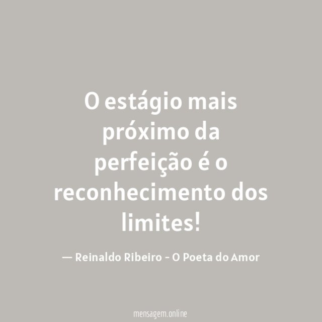 O estágio mais próximo da perfeição é