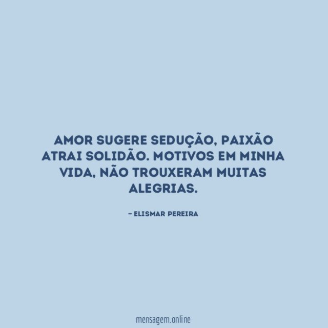 Amor sugere sedução