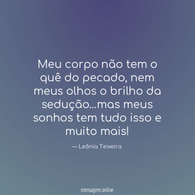 Meu corpo não tem o quê do pecado