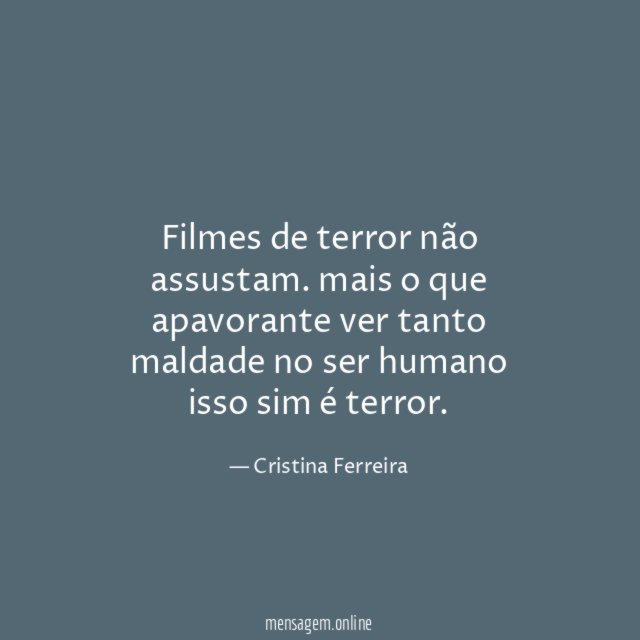 Filmes de terror não assustam