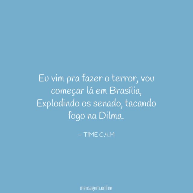 Eu vim pra fazer o terror